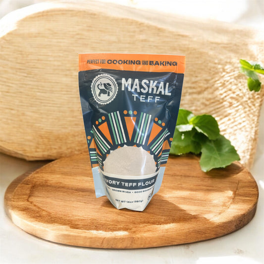 Maskal Teff flour wt. 14 oz  (Brown  or ivory)  image 0